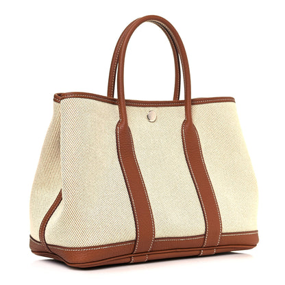 Hermes Twill H Negonda Garden Party 30 TPM Tote Ecru Desert Gold 3 of 11