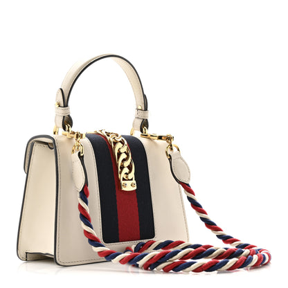 Gucci Calfskin Mini Sylvie Top Handle Bag White 3 of 19
