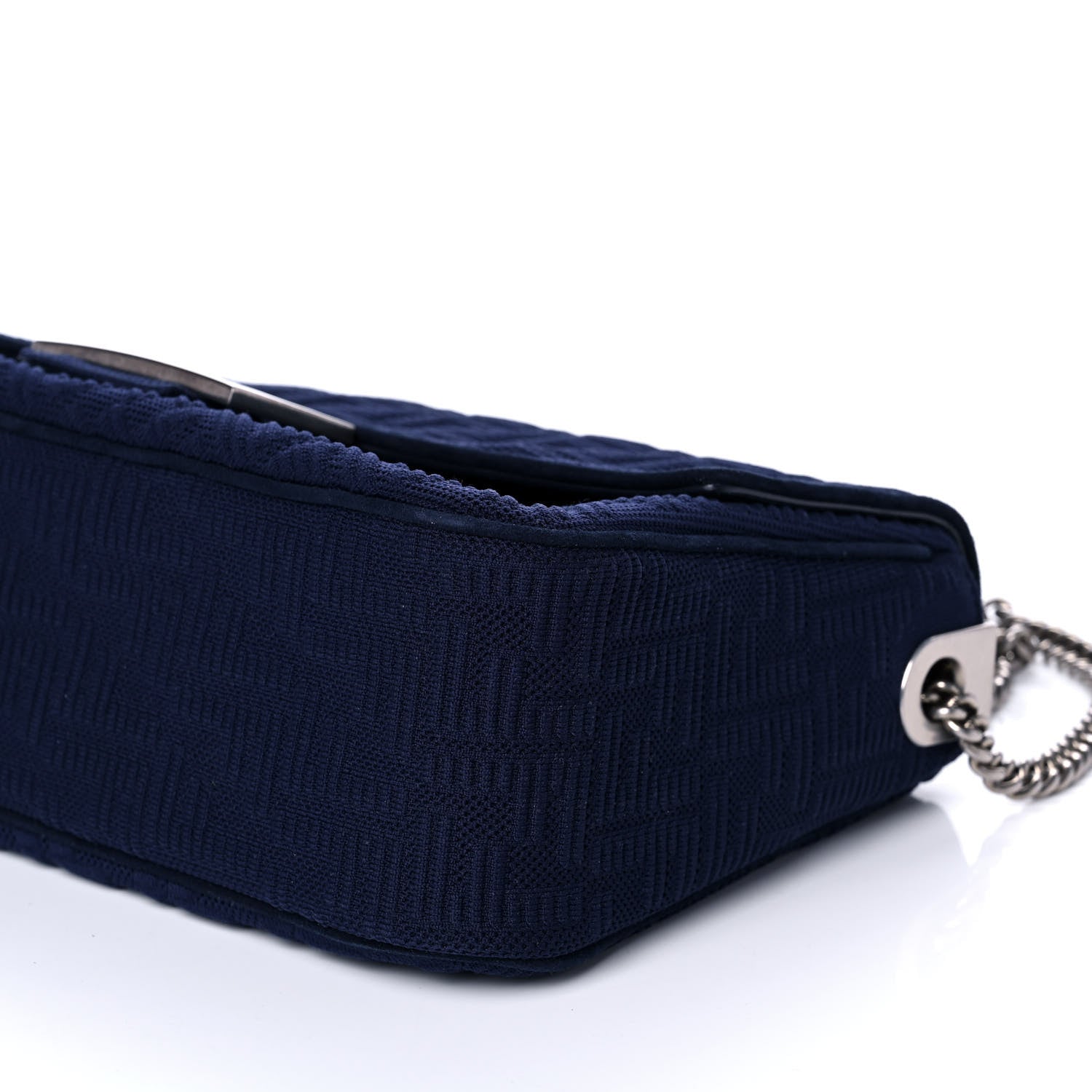 Fendi Technical Fabric FF Large Chain Baguette Marino 10 of 10