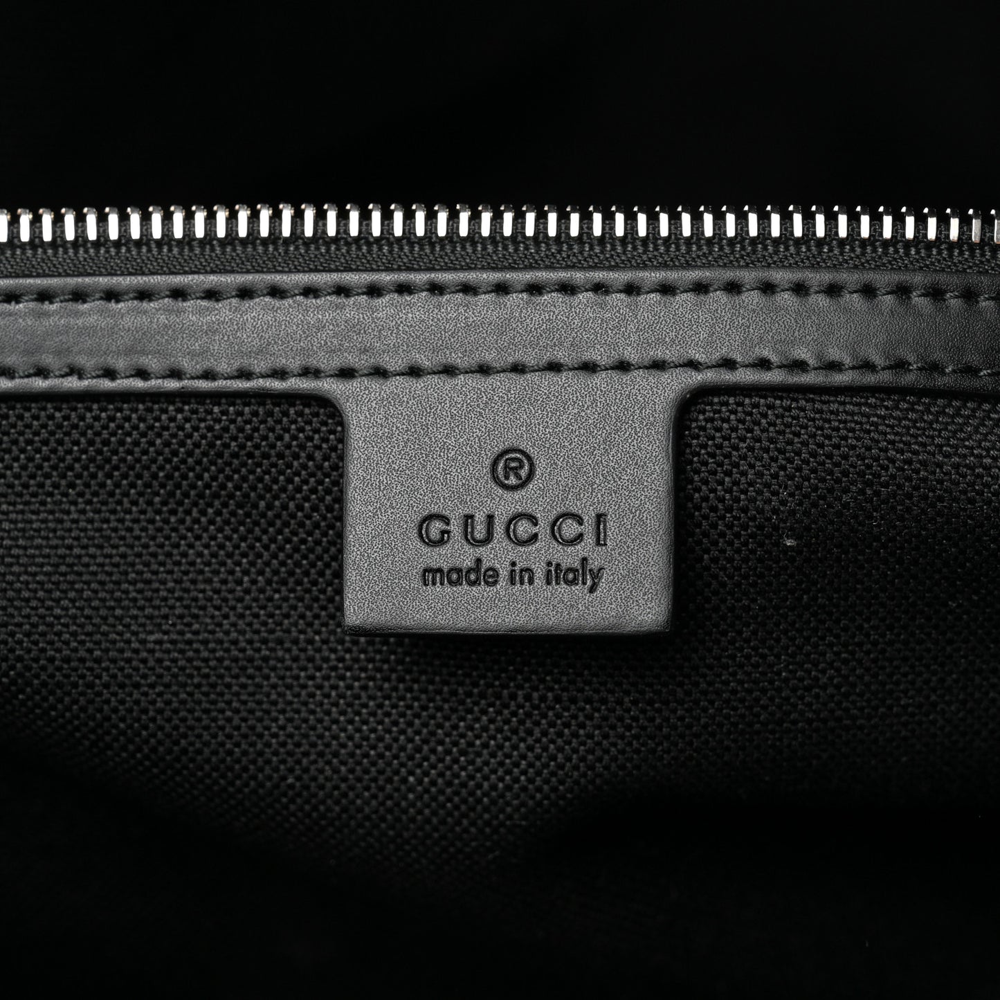 Soft GG Supreme Monogram Appia Calfskin Web Large Carry On Duffle Bag Black Grey