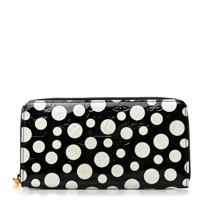 Louis Vuitton Vernis Kusama Infinity Dots Zippy Wallet Black 1 of 8