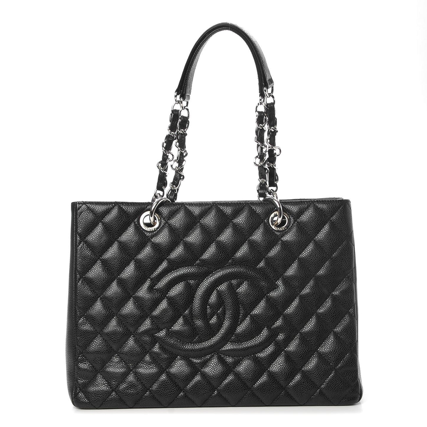 Caviar Quilted Grand Shopping Tote GST Black