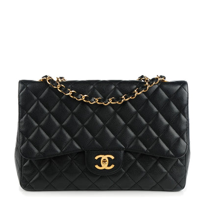 Chanel Caviar Quilted Jumbo Single Flap Black 1 of 8
