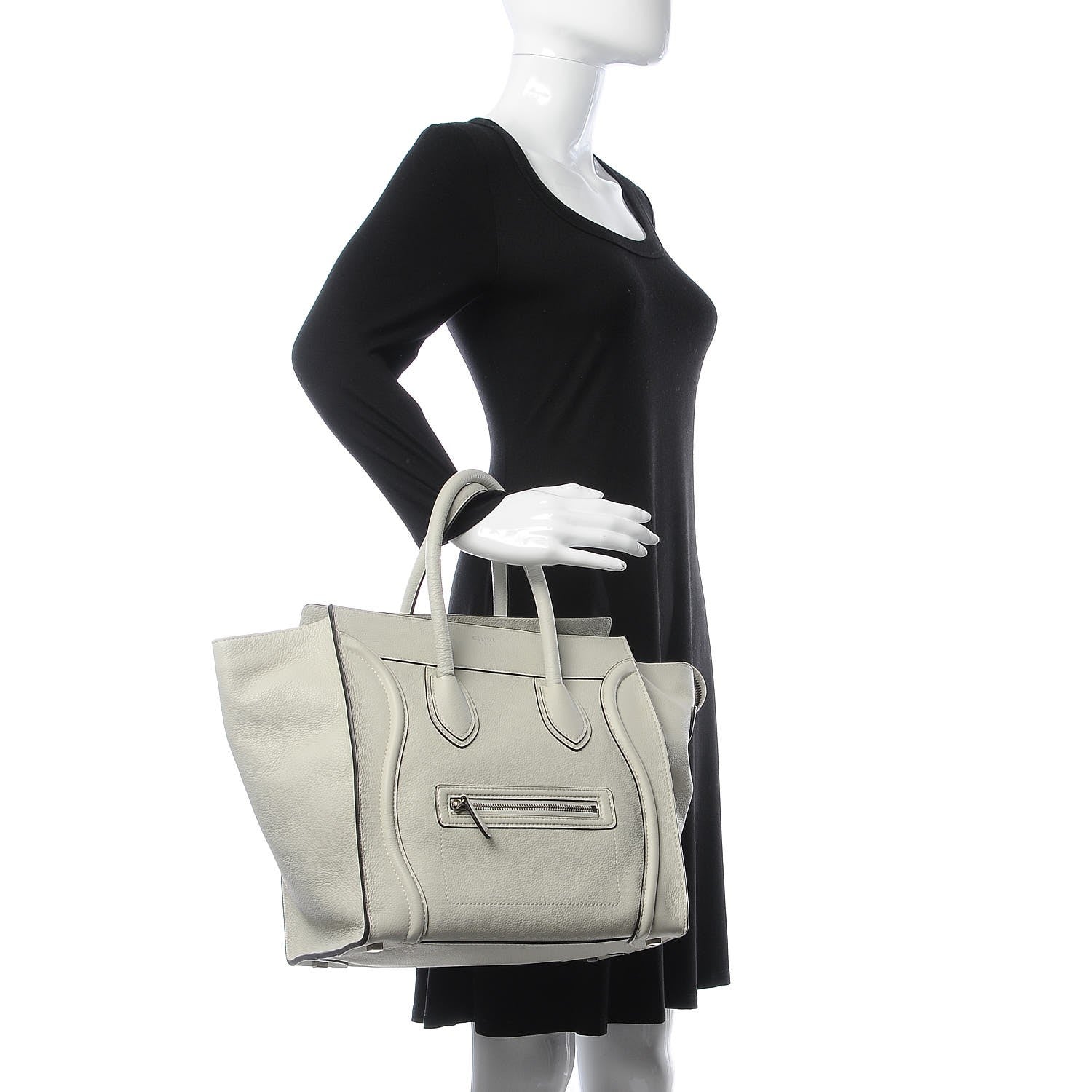 Celine Drummed Calfskin Mini Luggage Lune 2 of 7