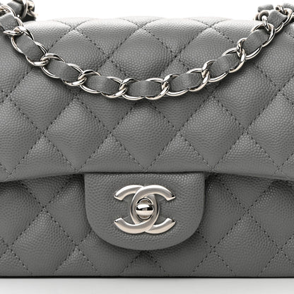 Chanel Caviar Quilted Mini Rectangular Flap Grey 8 of 13