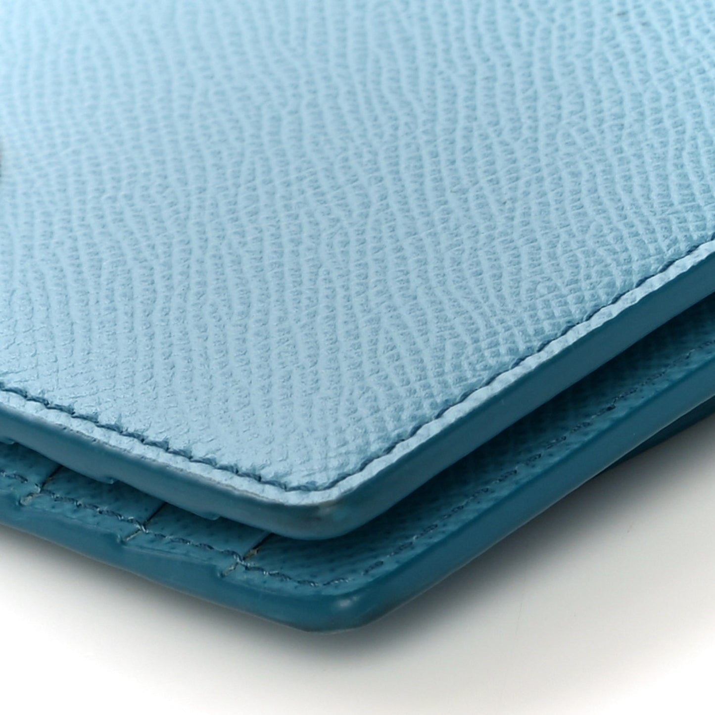 Grained Calfskin Gancini Continental Wallet Scandinavian Sky