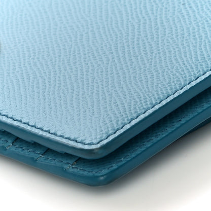 Salvatore Ferragamo Grained Calfskin Gancini Continental Wallet Scandinavian Sky 9 of 10
