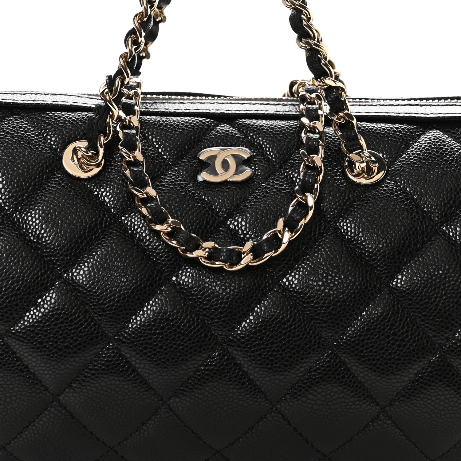 Chanel Caviar Quilted Barrel Clutch With Chain Black 8 of 11