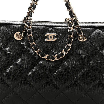 Chanel Caviar Quilted Barrel Clutch With Chain Black 8 of 11
