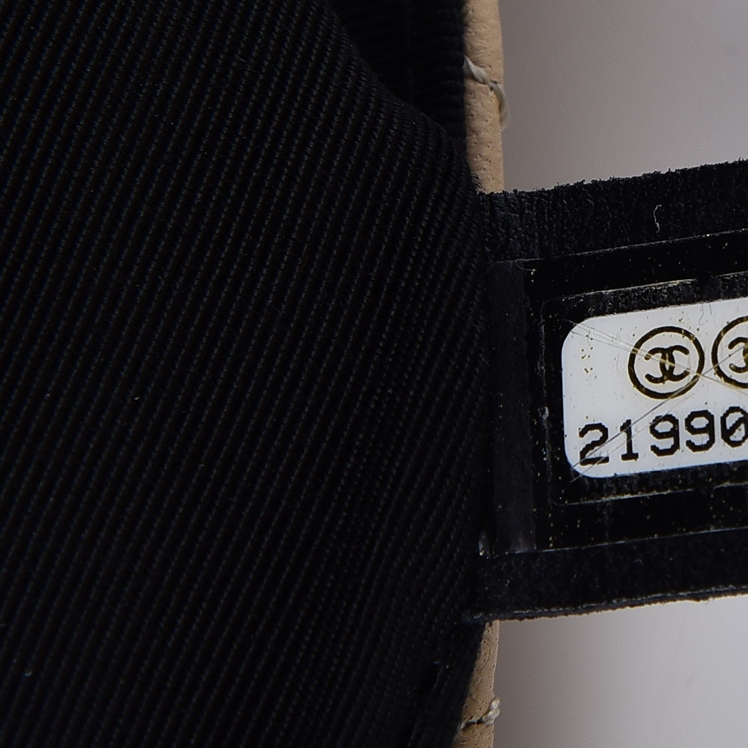 Chanel Lambskin Grosgrain Quilted Flap Beige Black 8 of 10