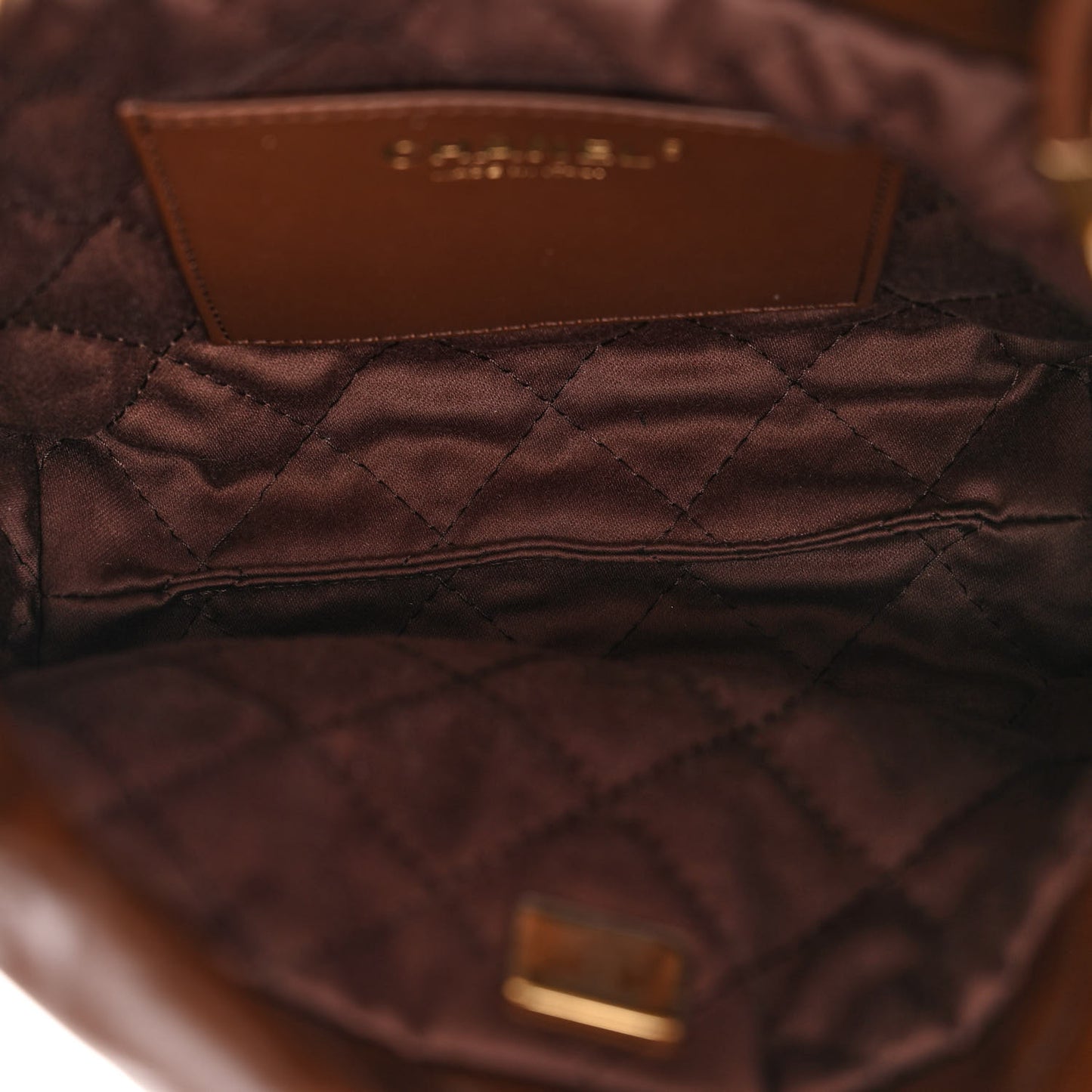 Shiny Calfskin Quilted Mini 22 Brown