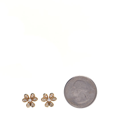 Van Cleef & Arpels 18K Yellow Gold Diamond Mini Frivole Pave Earrings 2 of 6