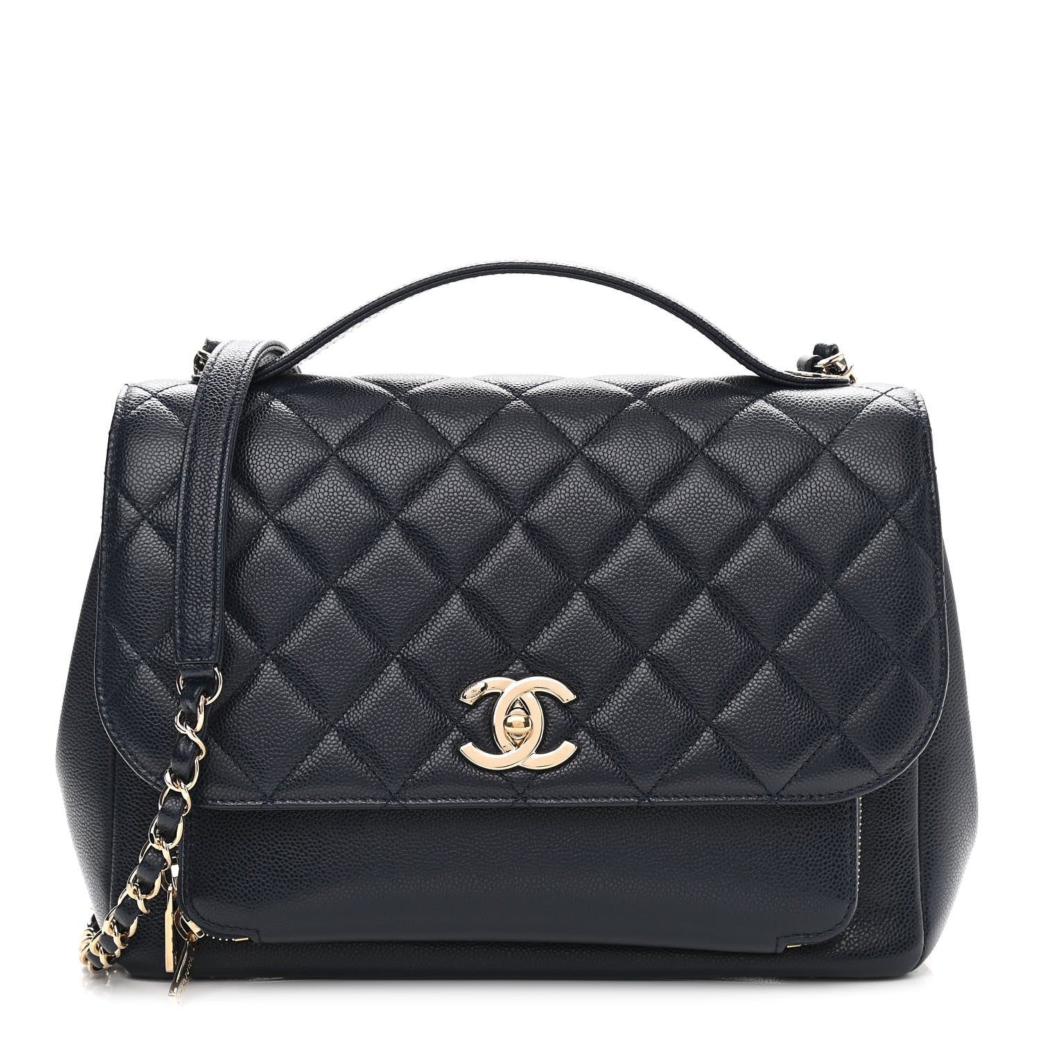 Chanel Caviar Quilted Large Business Affinity Flap Navy 1 of 10
