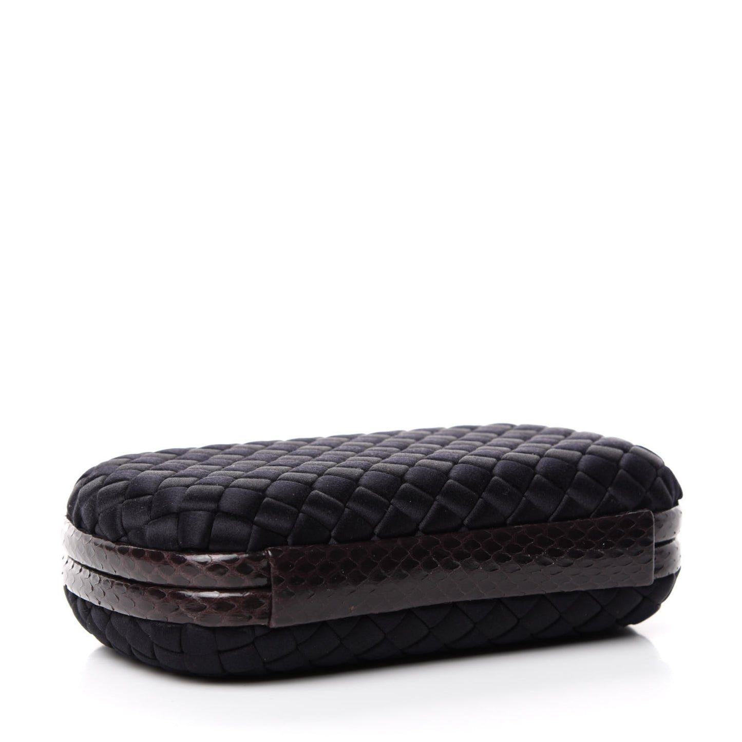 Satin Intreccio Impero Ayers Knot Clutch Black