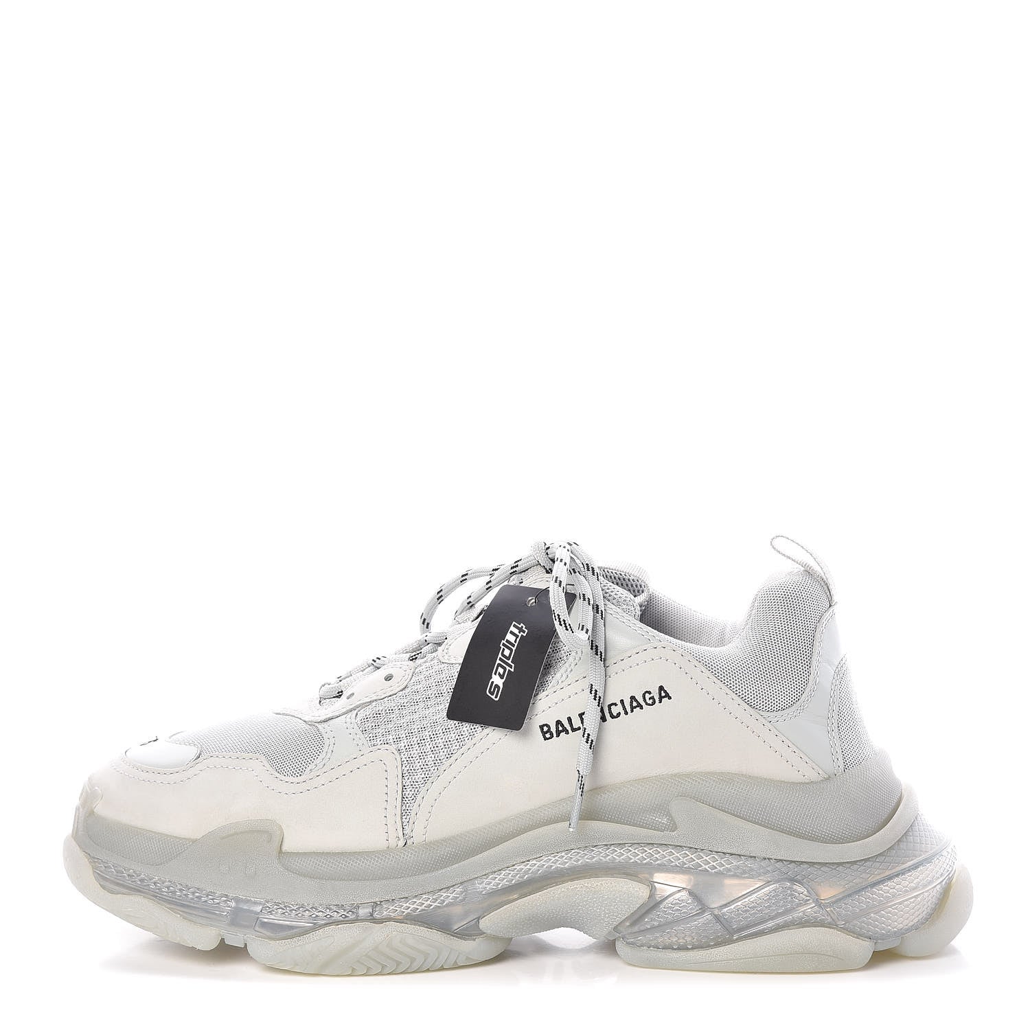 Balenciaga Fabric Mesh Clear Sole Mens Triple S Sneakers 45 Pearl Grey 1 of 7