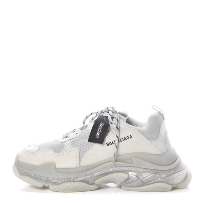 Balenciaga Fabric Mesh Clear Sole Mens Triple S Sneakers 45 Pearl Grey 1 of 7
