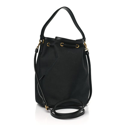 Prada Jacquard Logo Mini Bucket Crossbody Bag Black 3 of 8