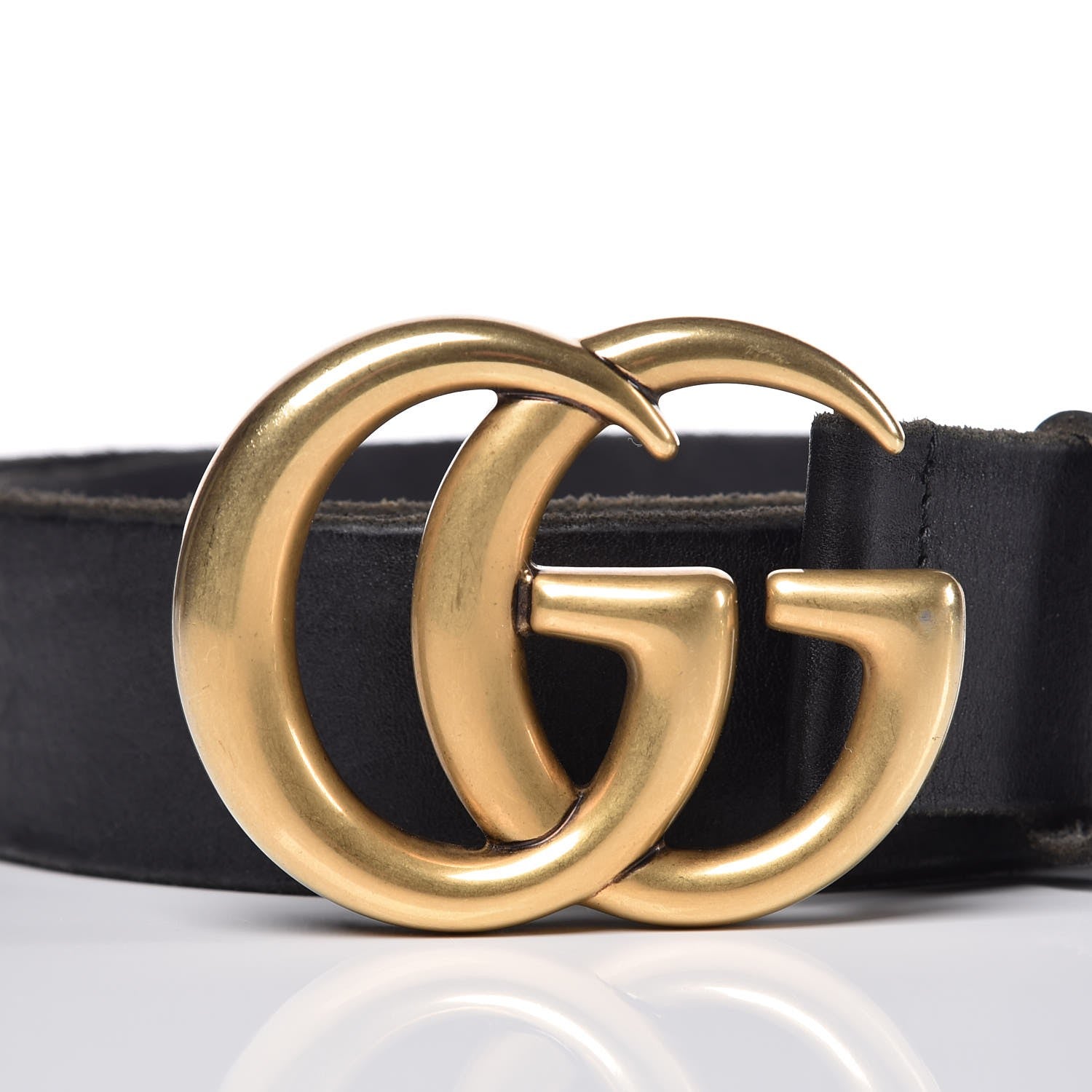 Gucci Faded Calfskin Double G 40mm Belt 80 32 Black 5 of 7