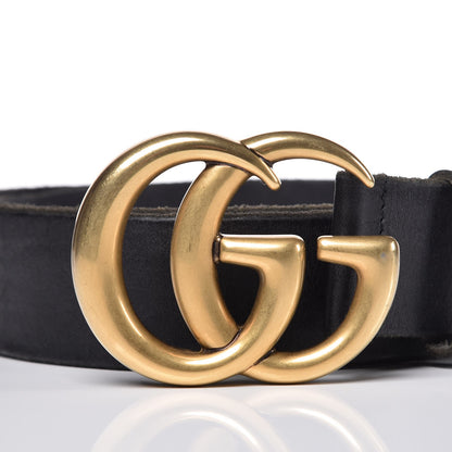 Gucci Faded Calfskin Double G 40mm Belt 80 32 Black 5 of 7