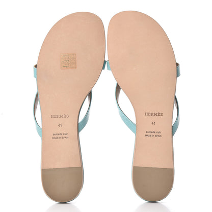 Hermes Epsom Corfou Sandals 41 Bleu Atoll 5 of 8