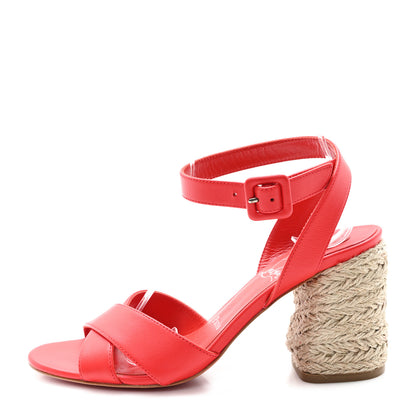 Christian Louboutin Nappa Summer Mariza 85 Espadrille Sandals 36 Ole Natural 1 of 8