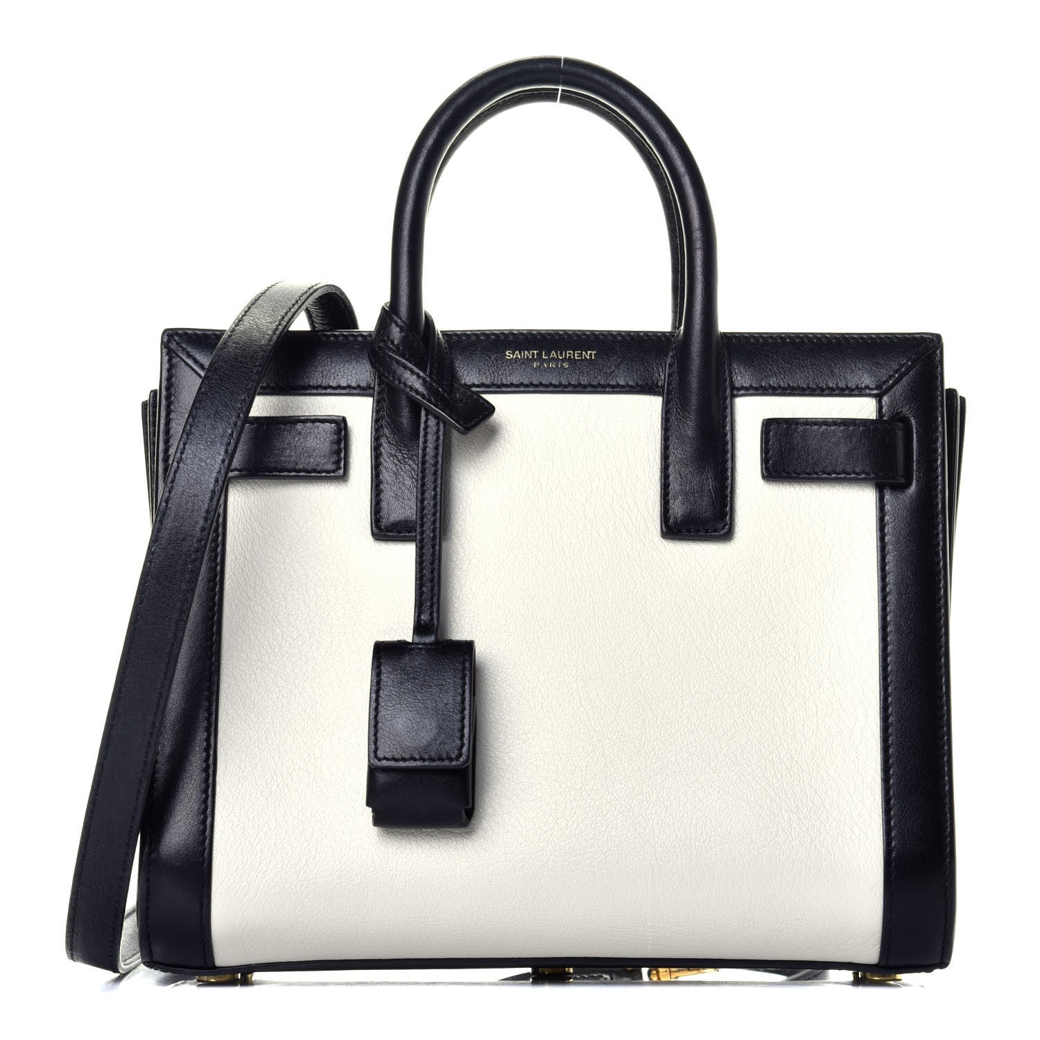 Saint Laurent Calfskin Bi-Color Nano Sac De Jour Porcellana Black 1 of 10