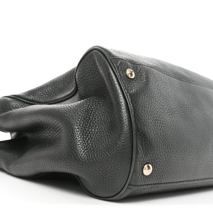 Gucci Pebbled Calfskin Large Bamboo Shopper Tote Black Black 9 of 10