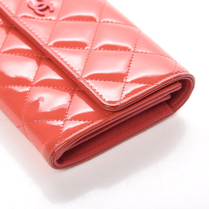 Chanel Patent Calfskin Quilted Large Flap Wallet Dark Pink 14 of 22
