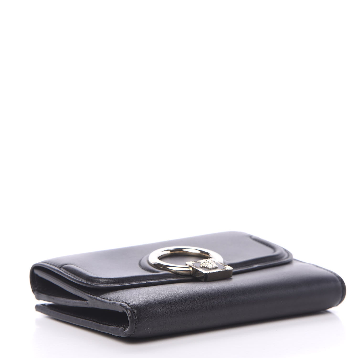 Versace Calfskin Medusa Compact Wallet Black 3 of 9