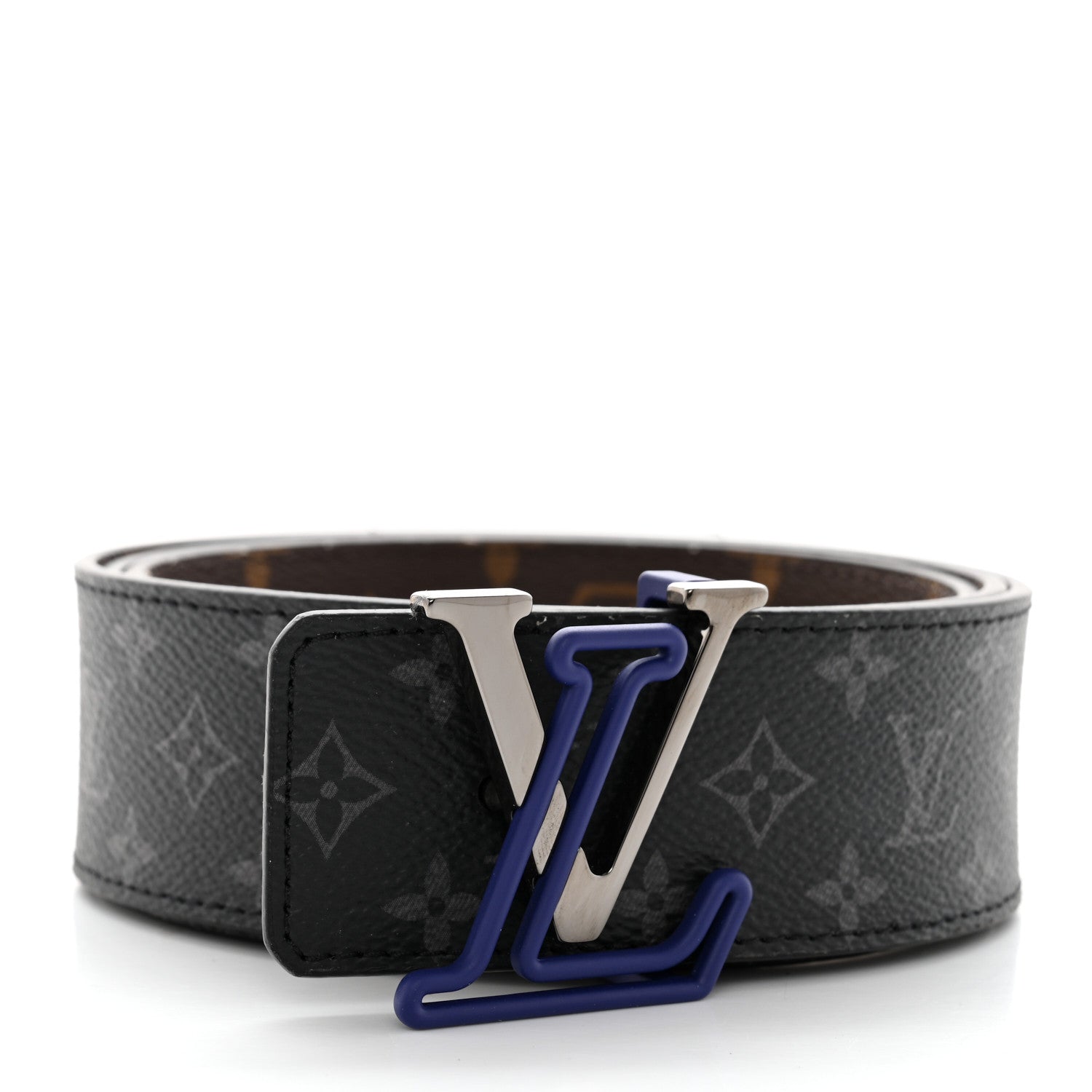 Louis Vuitton Calfskin Monogram Eclipse 40mm LV Line Reversible Belt 95 38 3 of 6