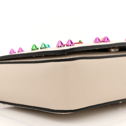 Christian Louboutin Calfskin Spikes Loubinthesky Paloma Clutch Beige 8 of 10