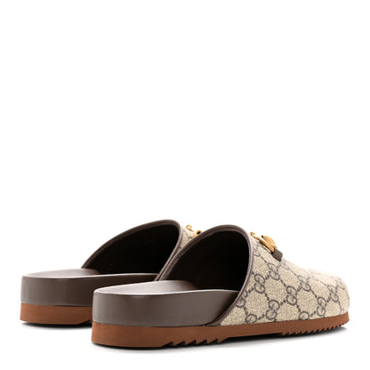 Gucci GG Supreme Monogram Miro Soft Calfskin Womens Horsebit Slippers 36.5 Beige Ebony New Acero 4 of 10