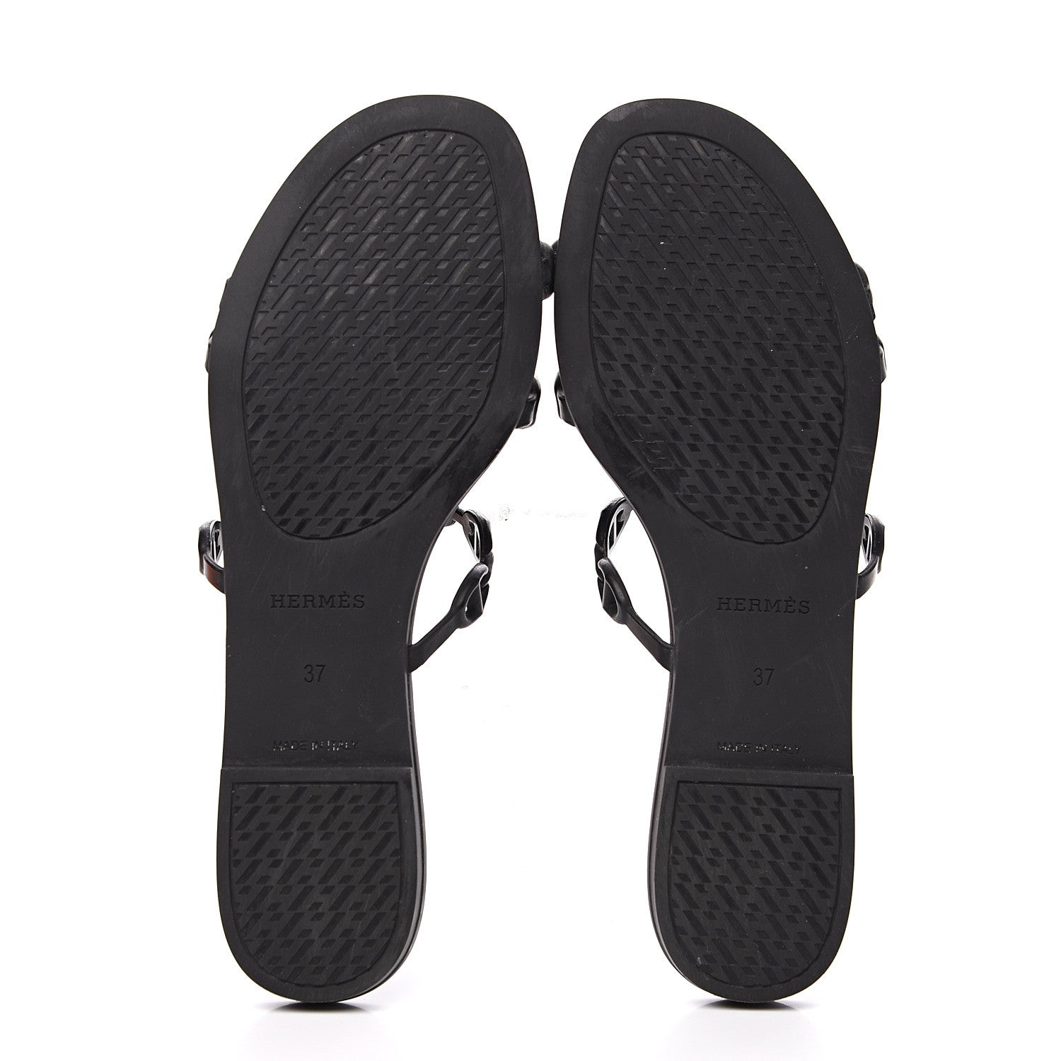 Hermes Rubber Chaine d'Ancre Rivage Sandals 37 Black 5 of 10
