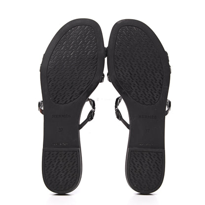 Hermes Rubber Chaine d'Ancre Rivage Sandals 37 Black 5 of 10