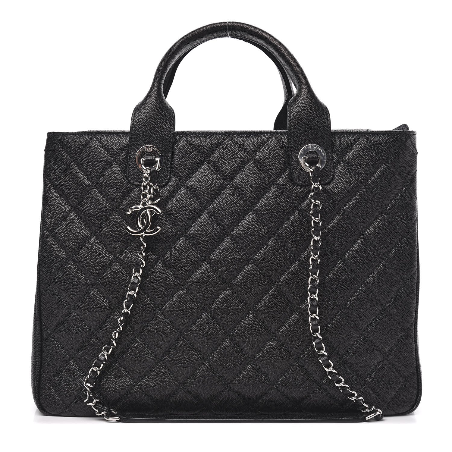 Chanel Caviar Quilted Large Urban Companion Top Handle Shopping Tote Black 1 of 10