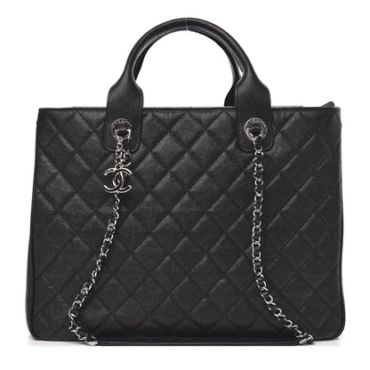 Chanel Caviar Quilted Large Urban Companion Top Handle Shopping Tote Black 1 of 10