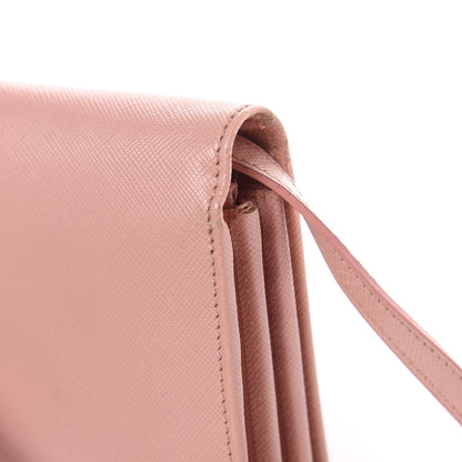 Prada Saffiano Metal Flap Wallet with Strap Orchidea 19 of 24