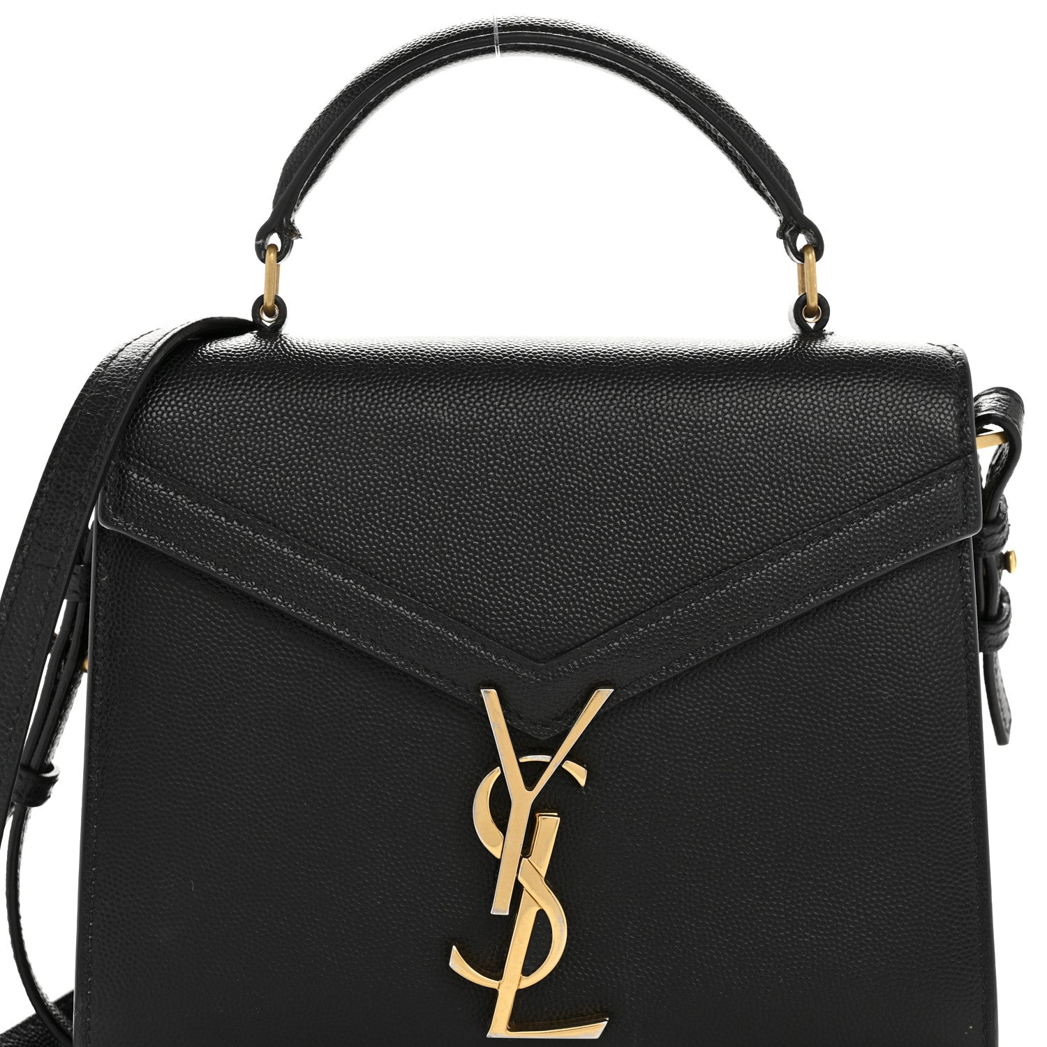 Saint Laurent Grain de Poudre Mini Classic Monogram Cassandra Top Handle Black 8 of 13
