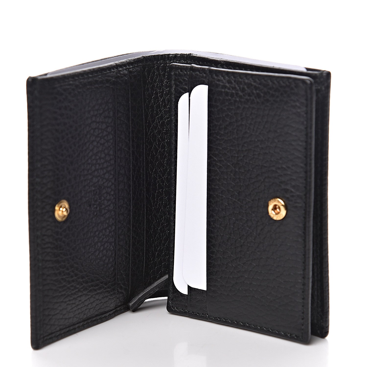 Gucci Pebbled Calfskin GG Marmont Card Case Black 5 of 8