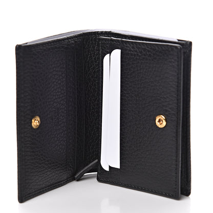 Gucci Pebbled Calfskin GG Marmont Card Case Black 5 of 8