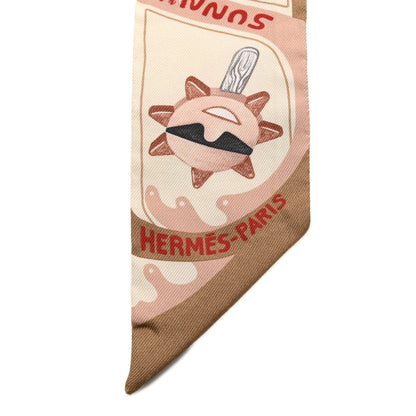 Hermes Silk Funny Ice Cream Twilly Beige Cream Vert 3 of 6