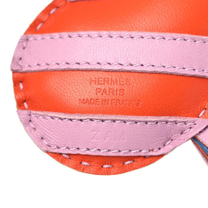 Hermes Milo Lambskin Geegee Savannah Bag Charm Orange Poppy Mauve Sylvestre Bleu de France 3 of 4