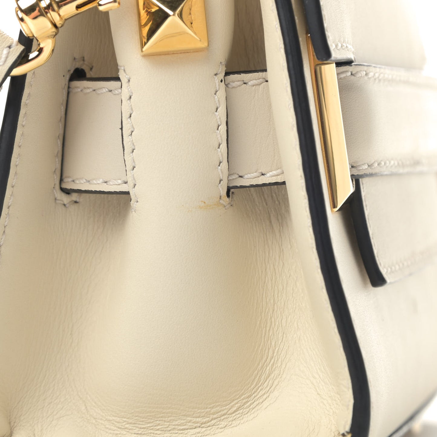 Vitello Mini My Rockstud Frame Bag Light Ivory