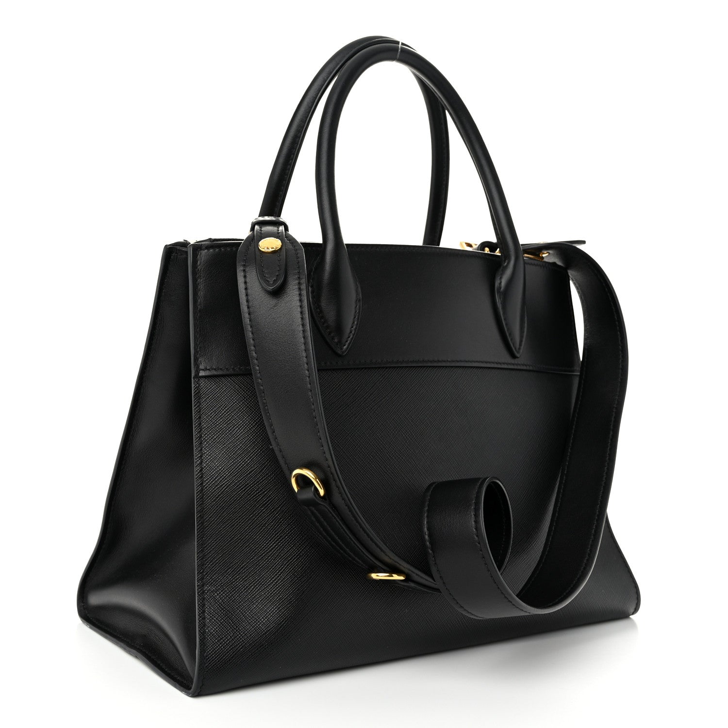 Prada Saffiano City Calfskin Small Paradigme Bag Black 3 of 10