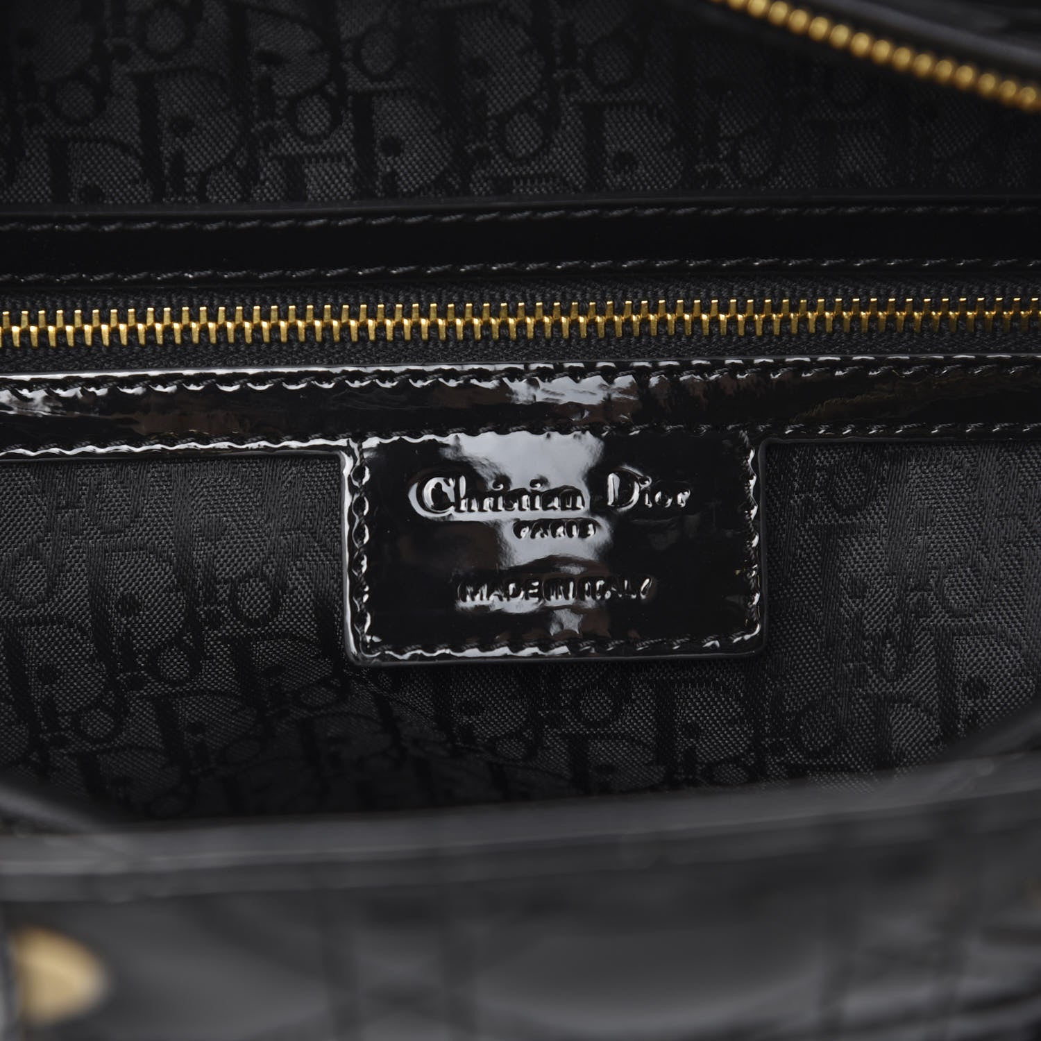 Christian Dior Patent Cannage Large Lady Dior Black 6 of 10
