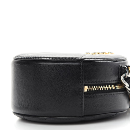 Chanel Shiny Goatskin Quilted Chanel 19 Round Clutch With Chain Black 9 of 9