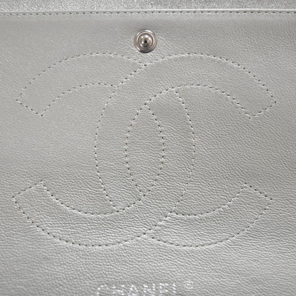Chanel Lambskin Quilted Jumbo Flap Metallic Teal 7 of 9
