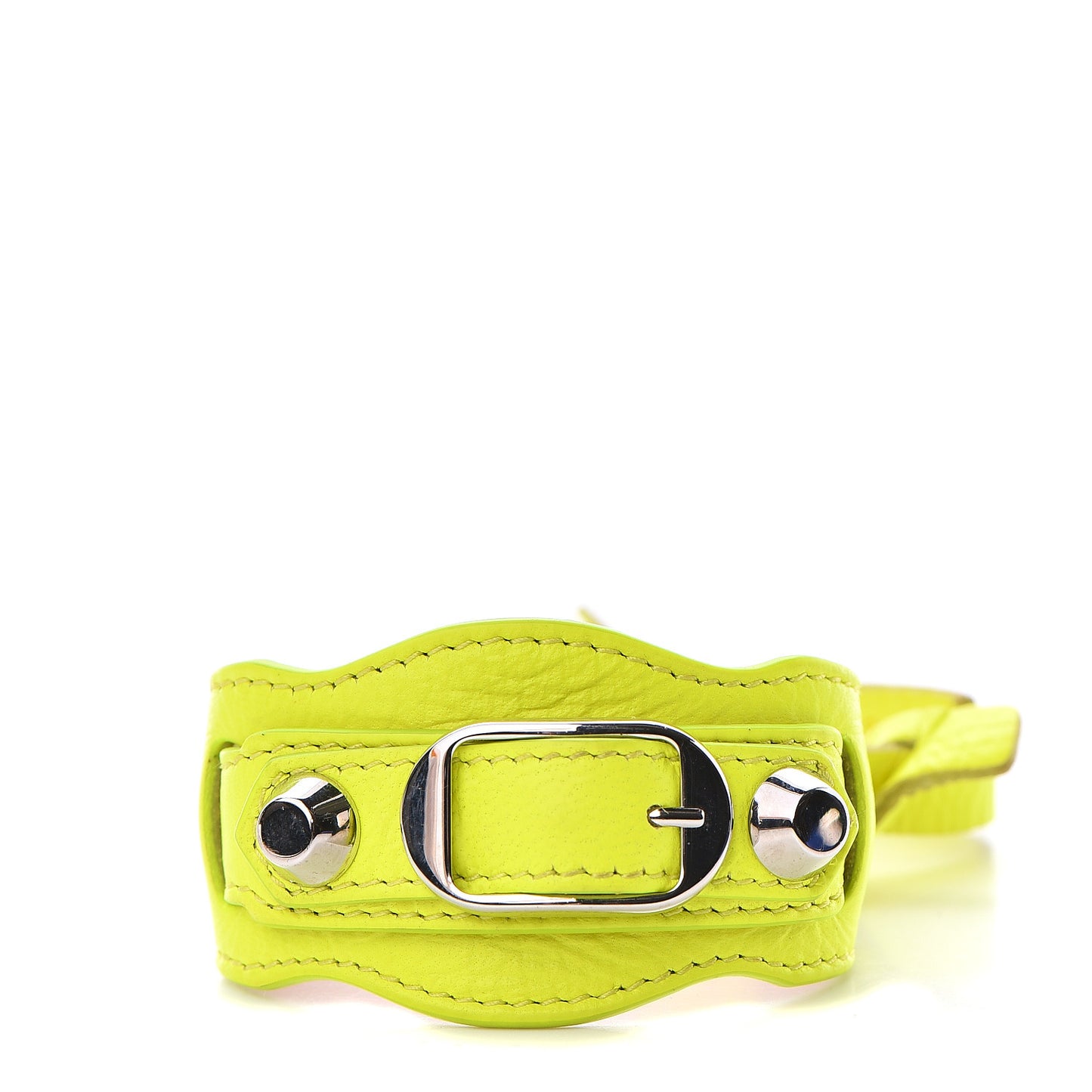 Agneau Arena Classic Hardware M Bracelet Jaune Fluo