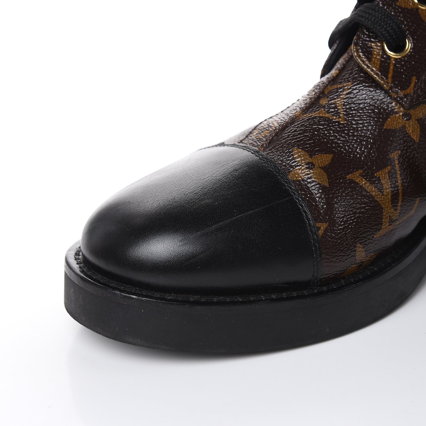 Calfskin Monogram Wonderland Flat Ranger Boots 41 Black