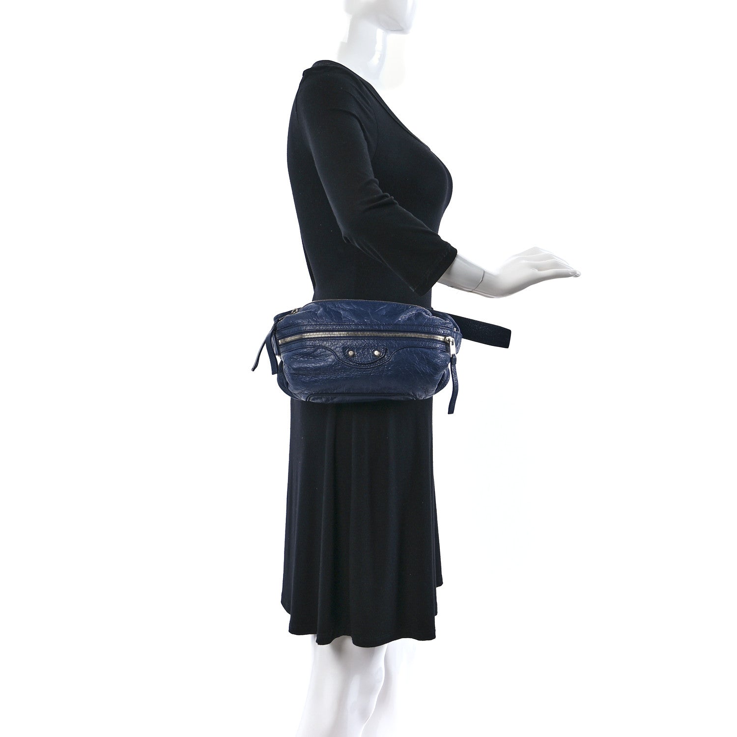 Balenciaga Stadio Classic Silver Hardware Neo Lift Hip Bag Bleu Roi 2 of 8